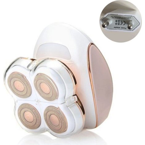 Epilateur Quatre Têtes - Épilation Humide et Sèche - Rechargeable USB - Étanche - Pour Visage Jambes Aisselles - 1 Pièce (1/5)