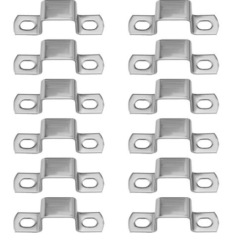 Support de Sécurité de Barre Robuste Support de Connecteur en Forme de U pour Porte Fermée Support de Barre Canal de Jambe de Force en Acier Inoxydable 22x27mm (1/5)