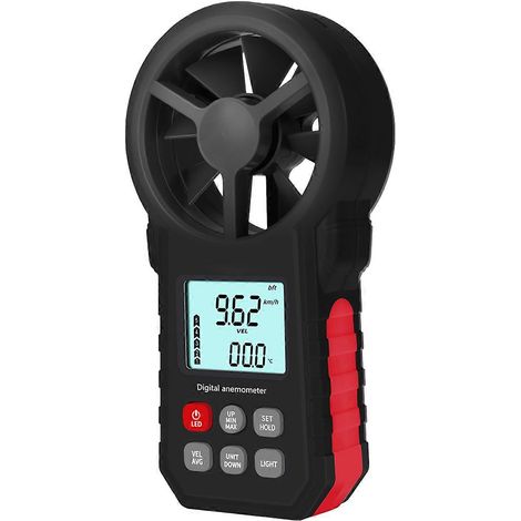 Anémomètre portatif, anémomètre portable avec rétroéclairage LCD, compatible avec l'acquisition de données météorologiques extérieures. (1/5)