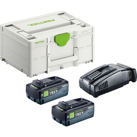 Set de energía Festool SYS 18 V 2xTBX8/SCA16 (578814) con 2 baterías BP 18 TBX 8 ASI de 18 V y 8,0 Ah + cargador SCA 16 + Systainer (1/4)