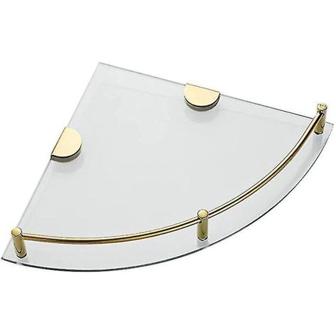 Étagères de salle de bain, étagère d'angle murale en verre trempé pour salle de bain, étagère de rangement pour douche (1/5)