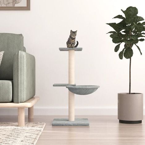Arbre à chat avec poteaux à griffer en sisal gris clair, 72 cm (1/4)