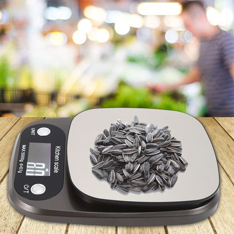 5 kg/0,1 g LCD-Digital-Küchenwaage, multifunktionale elektronische Lebensmittelwaage zum Kochen und Backen (1/5)