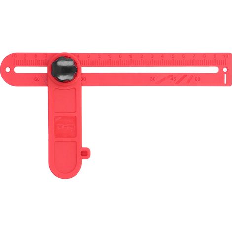 Règle de mesure d'angle en plastique ajustable pour menuiserie et bricolage (1/5)