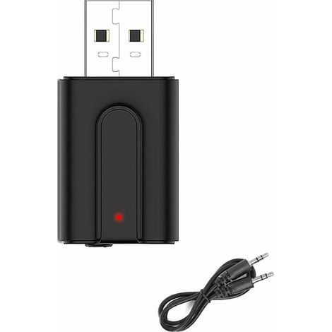 Adaptateur Bluetooth 5.0 Transmetteur et Récepteur 3-en-1 USB sans Fil avec Câble Audio Numérique 3.5 mm pour TV/PC/Autoradio/Casque/Ordinateur Tablette, 10M de Distance (1/5)