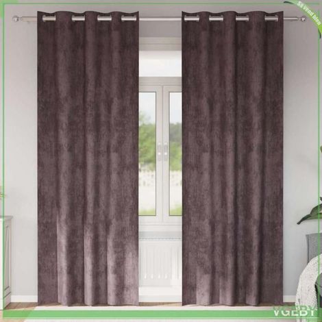 Rideaux en velours - FAFEISY - 4107662 - Marron - 260 x 140 cm - Occultants, lot de 2 (1/5)