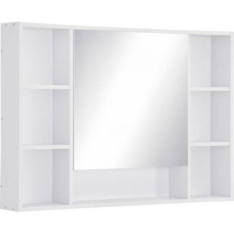 Armoire Murale Salle de Bain avec Miroir 100 x 15 x 70 cm Blanc (1/5)