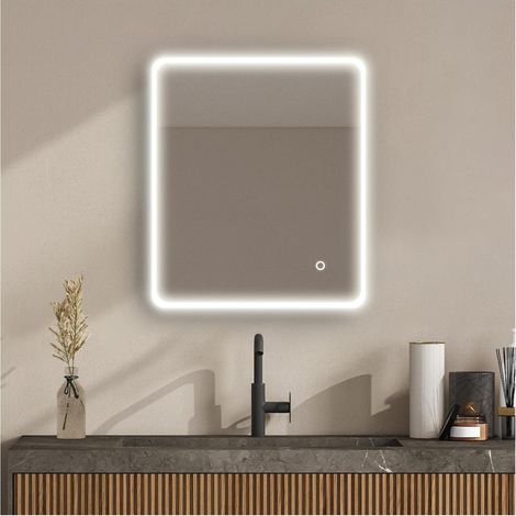 Espejo LED rectangular L60/80/90/120cm  con retroiluminación MIRALUX