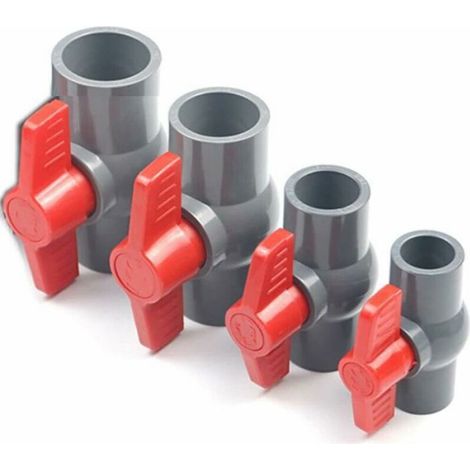 Vanne à boisseau sphérique en PVC, valve en plastique U-PVC pour contrôle du débit (φ40 mm) (1/4)