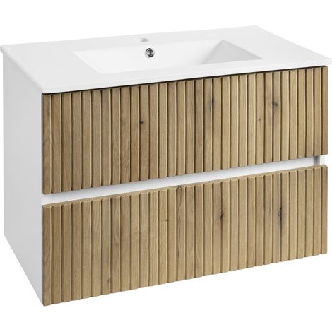 PANEDA STRIP Meuble sous-vasque 79,5x55x45,2cm, chêne emporio (1/5)