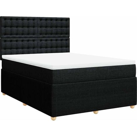 Maison Exclusive - Boxspringbett mit Matratze Schwarz 160x200 cm