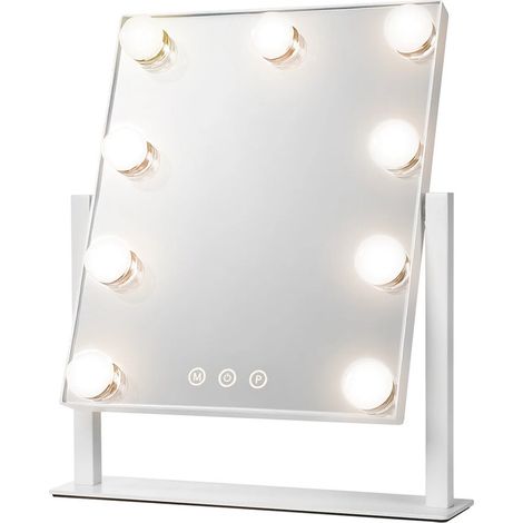 Trade Shop - Light Mirror 9 Led Touch Dimmable Usb Design Style Hollywood 3 Light Temperatures -