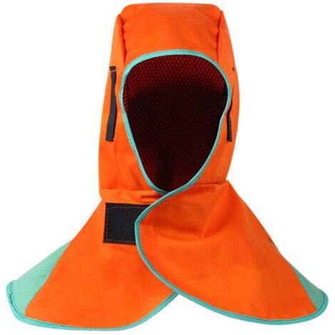 royaluxe-Casque de soudage ignifuge lavable respirant, couvre-tête protection anti-étincelles anti-brulure, ajustable universel pour soudure métallurgie construction mécanique, Orange (1/5)