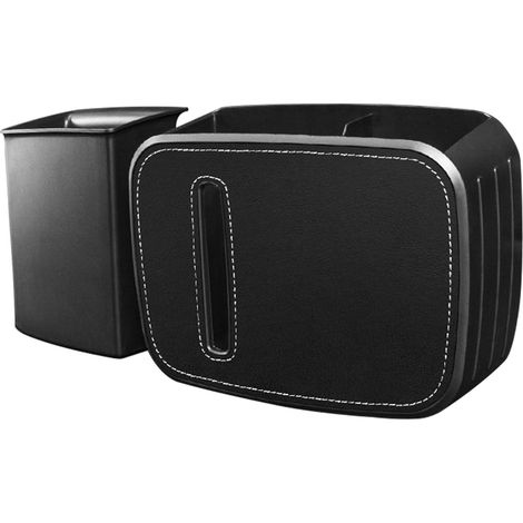 Sac à déchets voiture détachable, poubelle suspendue à l'arrière du siège, boîte de rangement pour déchets auto, noir (1/5)