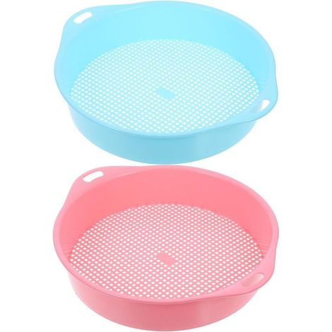 Lot de 2 Tamis à Terre en Plastique 3 MM Tamis Multifonction pour Jardinage Filtration de Terre et Pierres Passoire Manuelle pour Plantation Outil de Tamisage pour Bleu