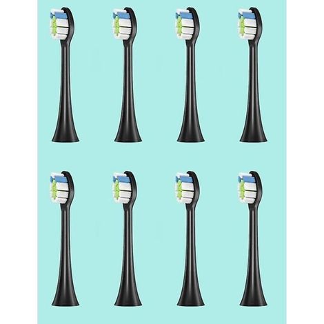 Lot de 10 têtes de rechange noires pour brosse à dents électrique sonique Philips HX6 (1/5)
