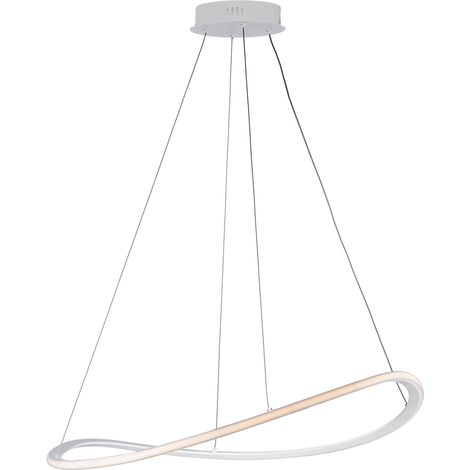 Sospensione Moderna Raky Metallo Bianco Led Integrato Cct Con Telecomando (1/2)