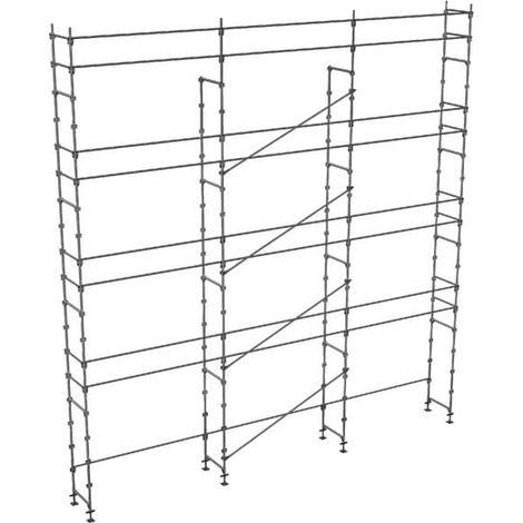 Echafaudage fixe de façade 100m² - Structure seule + Lisses - DUO100-S