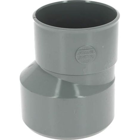Réduction extérieure excentrée mâle-femelle Ø125/100 – PVC lisse pour évacuation efficace – Installation horizontale sans ovalisation