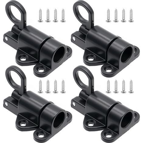 4 Pièces Loquet de Porte en Alliage D'Aluminium, Ensembles Loquet à Fermeture Automatique, Verrou Porte à Rebond avec Vis, pour Fenêtres, Portes en Bois, Portes D'armoires, Portes-fenêtres, Penderies (1/5)