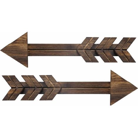 VURAHOME - Flèche en bois rustique décoration murale ferme, 15 flèches en bois signe tenture murale Art décoration de Noël pour la maison ou le mariage, lot de 2 (1/5)
