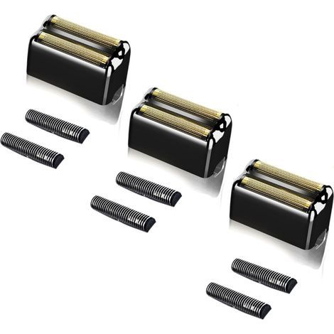 Professionelle Ersatzscherfolie und -klingen für den BaBylissPRO Barberology Doppelscherfolienrasierer – Kompatibel mit dem BaBylissPRO Barberology FXFS2 Rasierer (3-teilig, schwarz) (1/5)