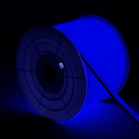 Ruban LED Néon Dimmable 220V BOBINE 50m Bleu Semi-Circulaire 180 7.5W/m Coupe 100cm IP67 Bleu (1/5)