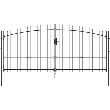 vidaXL Double Gate WOERDEN 400 x 224.5 cm Steel Grey Lockable