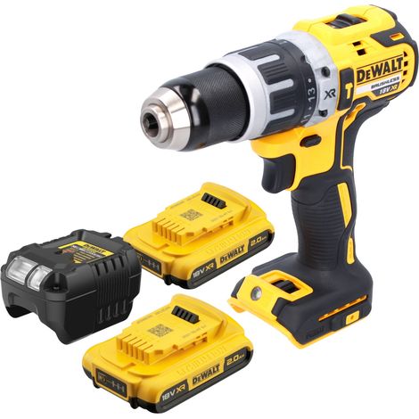 Trapano a percussione a batteria DeWalt DCD 796 D2 18 V 70 Nm senza spazzole + 2x batteria ricaricabile 2,0 Ah + caricabatterie