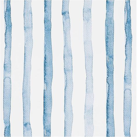 Bleu Effet de Larges Rayures Papier Peint Autocollant Blanc Peel and Stick Papier de Contact Plastique à dos Collant Film Vinyle Autocollant Mural Rouleaux pour Cuisine Lavable 44.5x500cm (1/5)