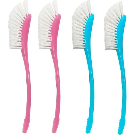 4 Piece Cleaning Brush for Bottles, Multifunctional Long Brush – 23 cm, Kitchen Dish Brush for Cleaning Dishes, Pots, Sinks, Cookers (Pink+Blue) (1/5)