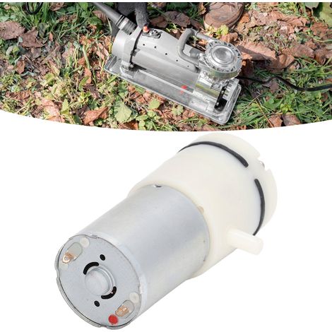 Pompe à vide à membrane 12V DC avec raccords d'angle 90 degrés pour applications aérauliques légères - Blanc (1/5)