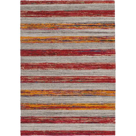 Tappeto Kilim Evita 200 in Lana e Seta Rosso Naturale (1/4)