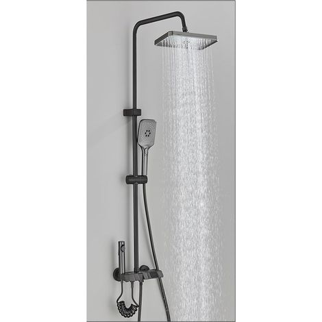 Ensemble de douche mitigeur thermostatique intelli Ensemble de douche de bain à affichage numérique, ensemble de système de douche de salle de bain piano blanc, tête de robinet de douche de salle de b (1/5)