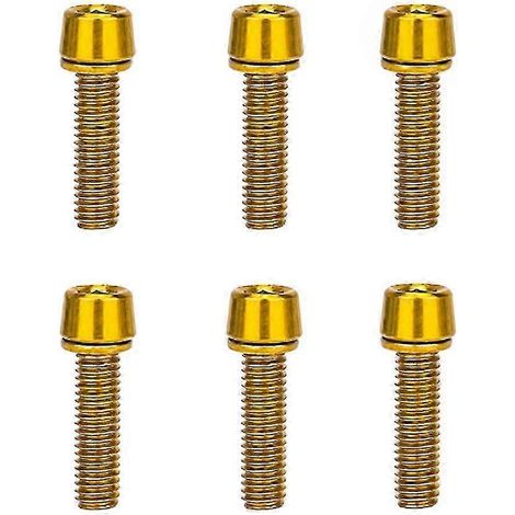 6 Stück Fahrrad-Vorbau-Abdeckschrauben, konische Schrauben (Gold) (1/5)