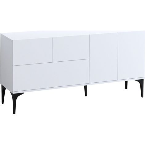 Credenza in legno "Ginny" - 150 x 35 x 75 cm - Bianco