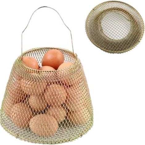 Cesta redonda plegable para huevos, almacenar y recoger huevos de granja, Cesta dorada especial para granjas avícolas, tamaño pequeño (1/5)