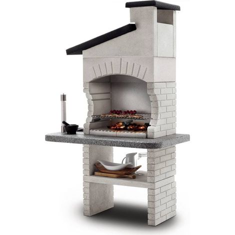 barbecue a carbonella in cemento palazzetti "guanaco 2" 128x71x202 cm