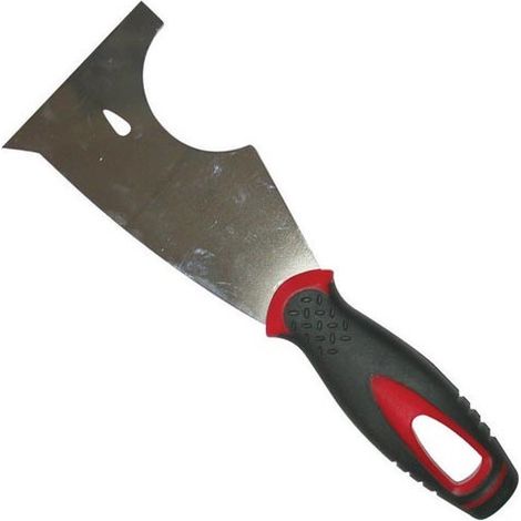 Savy Cuchillo multifunción mango bimaterial rojo acero inoxidable