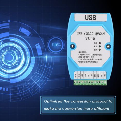 Adaptateur USB vers CAN 232 avec isolation optique CAN, protection TVS contre les surtensions (1/5)