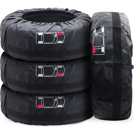 Lot de 4 Housses de Pneus de Secours de Voiture 19-23" Imperméable Anti-poussière Housses de Protection de Roue de Voiture(diamètre 80 cm) (1/5)