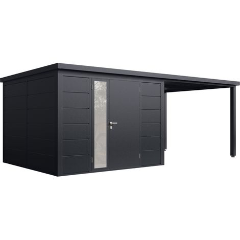 Finnhaus Wolff Metall-Gerätehaus "Linnea 5829", anthrazit, 580 x 290 cm (1/5)