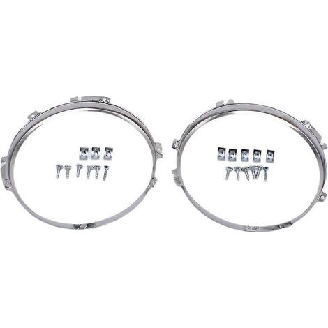 paire d'enjoliveurs de phares avant ronds chromés de 7 pouces pour Land Rover Defender 1990-2016 90 110 127 1983-1990 (1/2)
