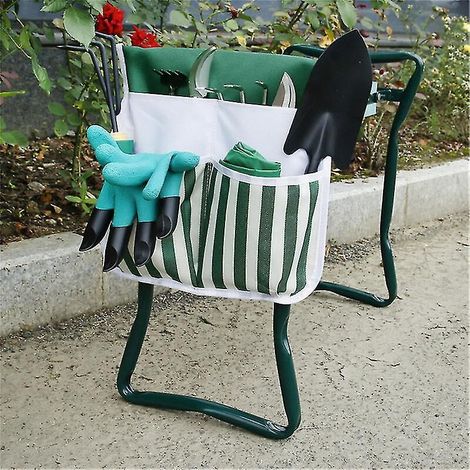 Tragbare Werkzeugtasche aus Oxford-Material für Gartenkniekissen – Grün, 32 x 31,5 cm (1/4)