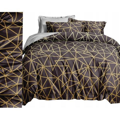 Juego de cama de franela cálida de 200x220 cm + fundas de almohada, polaco, 3 piezas, rayas. (1/5)