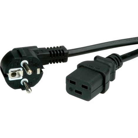 Value 19.99.1552 Strom Anschlusskabel  Schwarz 2.00 m