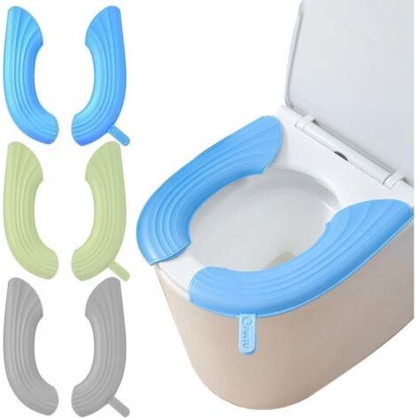 Lot de 3 paires de coussins de siège de toilette, housses de siège de toilette imperméables en EVA, coussin doux et chaud réutilisable, fournitures de salle de bain (1/4)