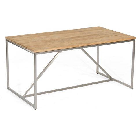 Tisch Skyline Edelstahl/Teak B/T/H 160/9 0/76 SonnenPartner (1/5)