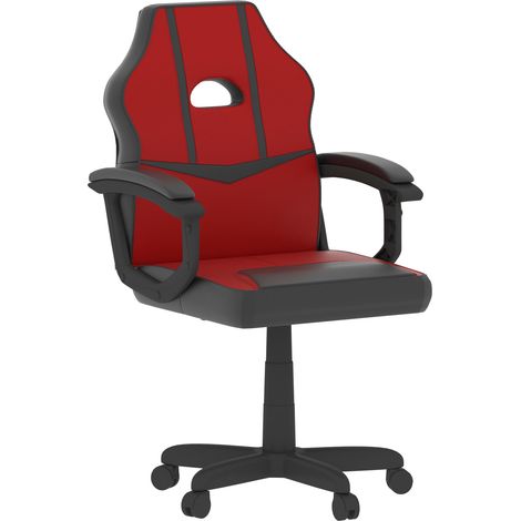 Comet Gaming Chair Office Faux Leather Computer Desk Recliner Swivel Seat, Red-&-Black