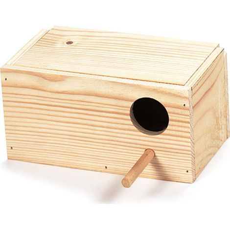 1 Nid Oiseaux Bois Naturel 20x11x10cm Pour Perruches Petit Perroquets Jardin (1/3)